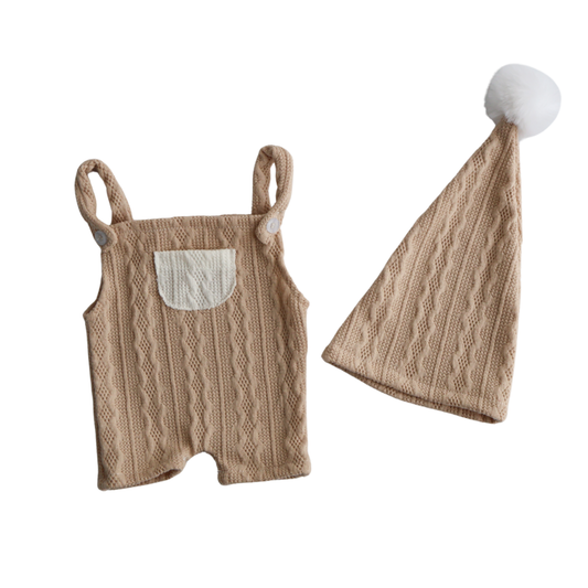 Crochet beigeロンパース2点セット