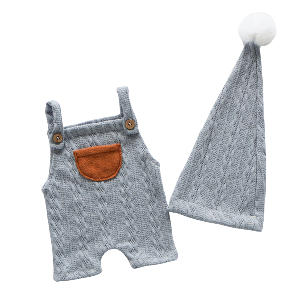 Crochet blueロンパース2点セット