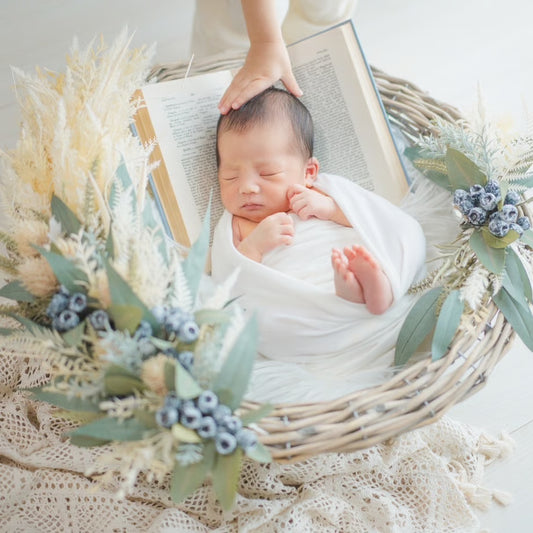 WhiteGreen with Pampas glassスワッグリースセット
