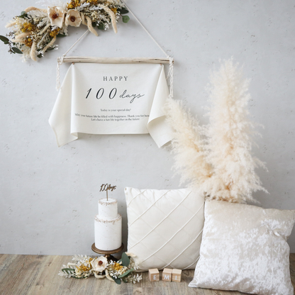 White yellow with Palm flowerスワッグリースセット
